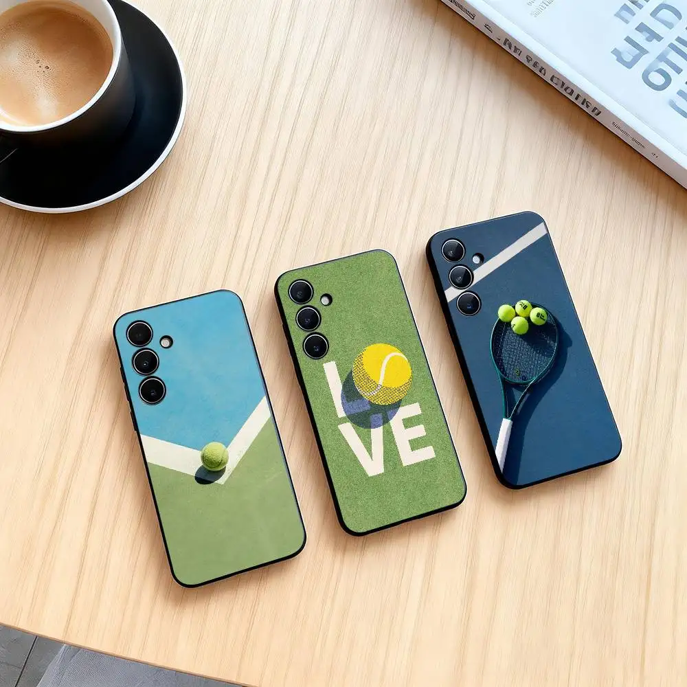 

Tennis culture Phone Case Black Silicone Soft For Samsung Galaxy A73,A72,A71,A70,A53,A52,A51