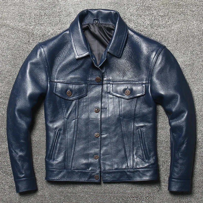 

DHL free shipping,2024 Classic Storm Knight 100% Top Leather Jacket Single Breasted Spring Autumn Vintage Thick Cowskin Coat