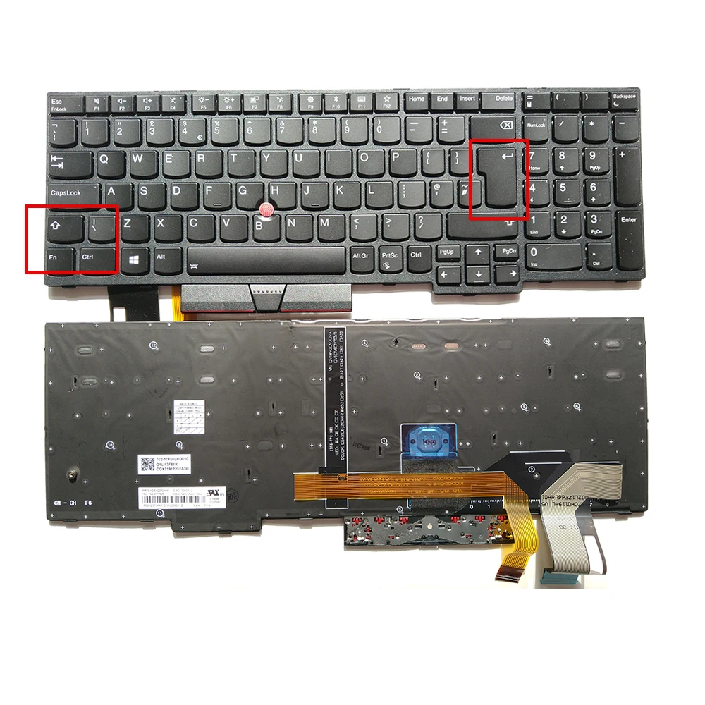 

UK English Backlit New Laptop Keyboard for Lenovo Thinkpad E580 E585 E590 T590 P53S L580 L590 P52 P72 P53 P73 Laptop 01YP708