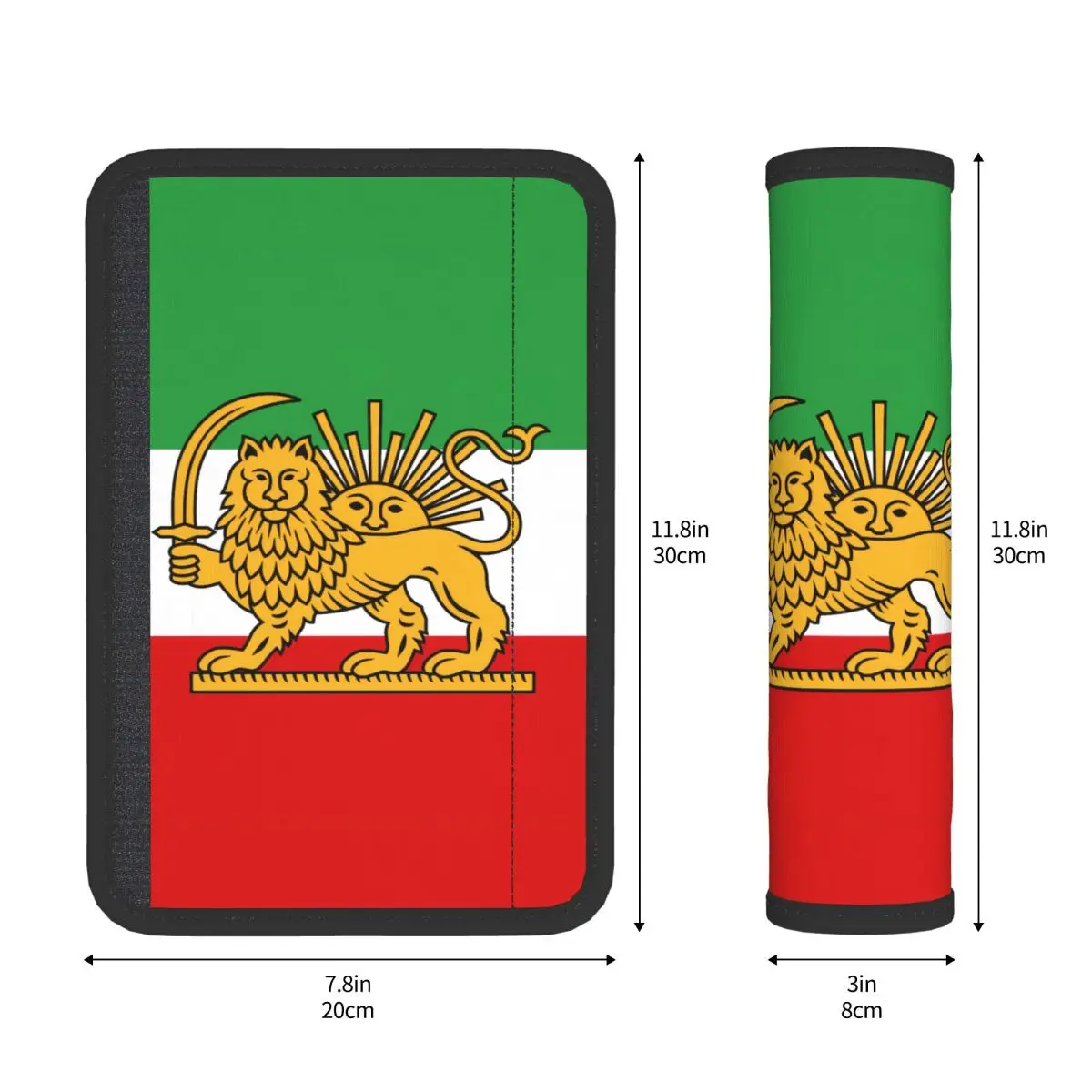 Iran Lion Flag Soft Seatbelt Cover for Car Airplane Seat Belt Shoulder Pad 2 Pack view 4
