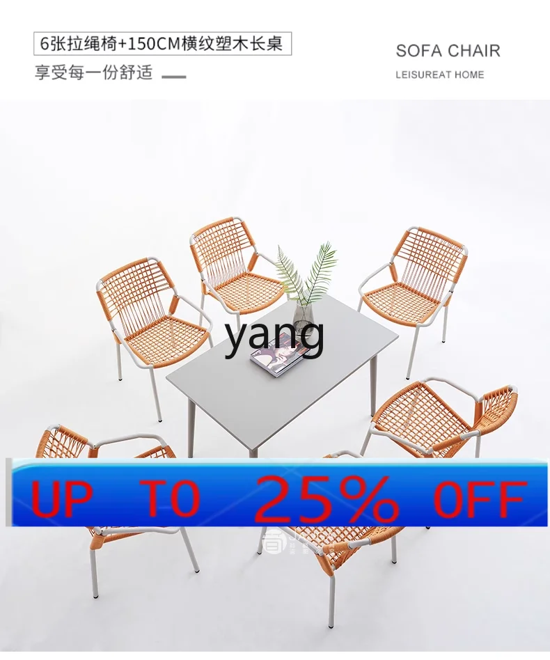 LMMOutdoor Balcony Small Table and Chairs Villa Courtyard One Table Four Chairs Aluminum Alloy Leisure Table and Chairs