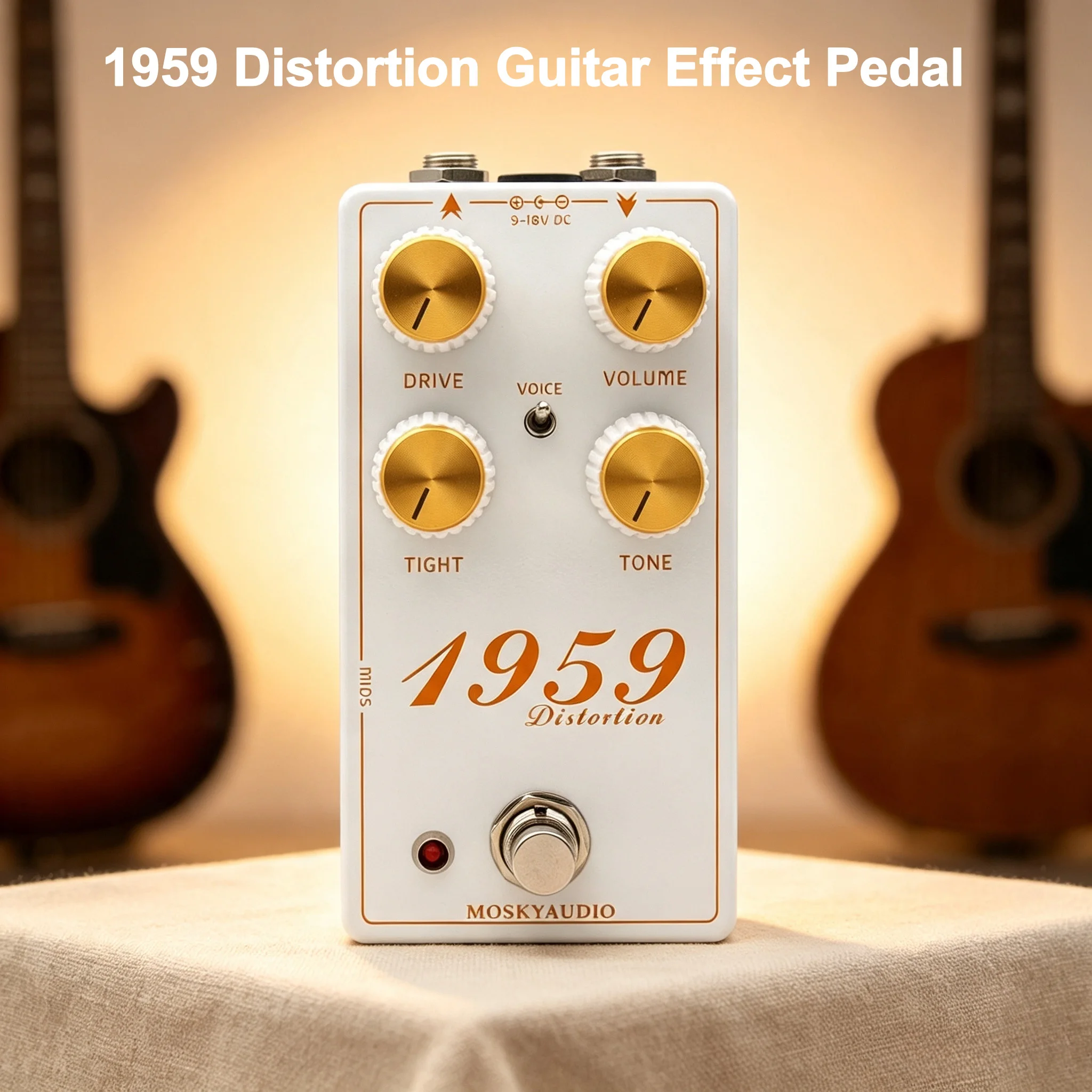 MOSKYAUDIO 1959 British Amp Simulator Guitar Pedal, 3 Modes Plexi JCM800 Bluesbreaker Distortion & Gain Boost True Bypass