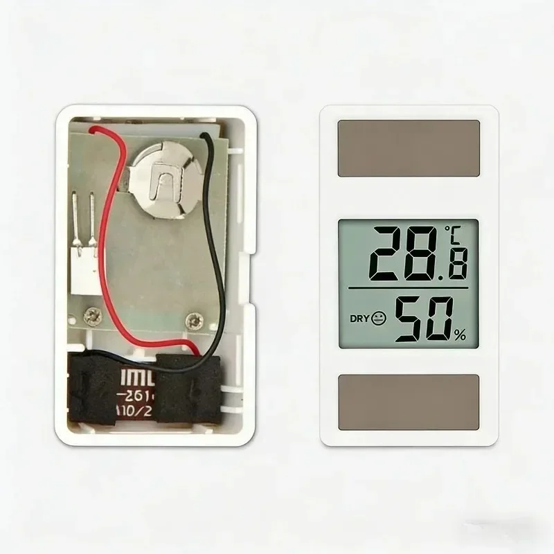 1PC Solar power Temperature and Humidity Meter Mini Portable Humidity Digital Electronic Temperature Detection Meter for Bedroom