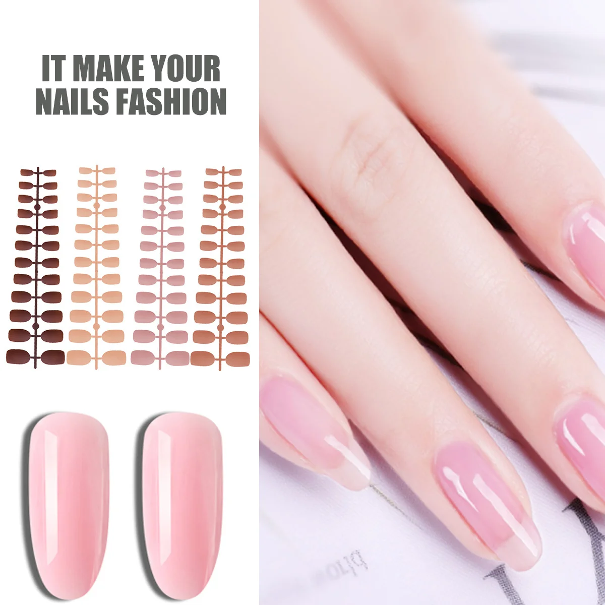 96 قطعة من ملصقات الأظافر غير اللامعة، مجموعة كاملة من ملصقات الأظافر المزيفة ذات المظهر الواقعي، سهلة الاستخدام لفن الأظافر لفكرة هدية المهرجانات النسائية #1