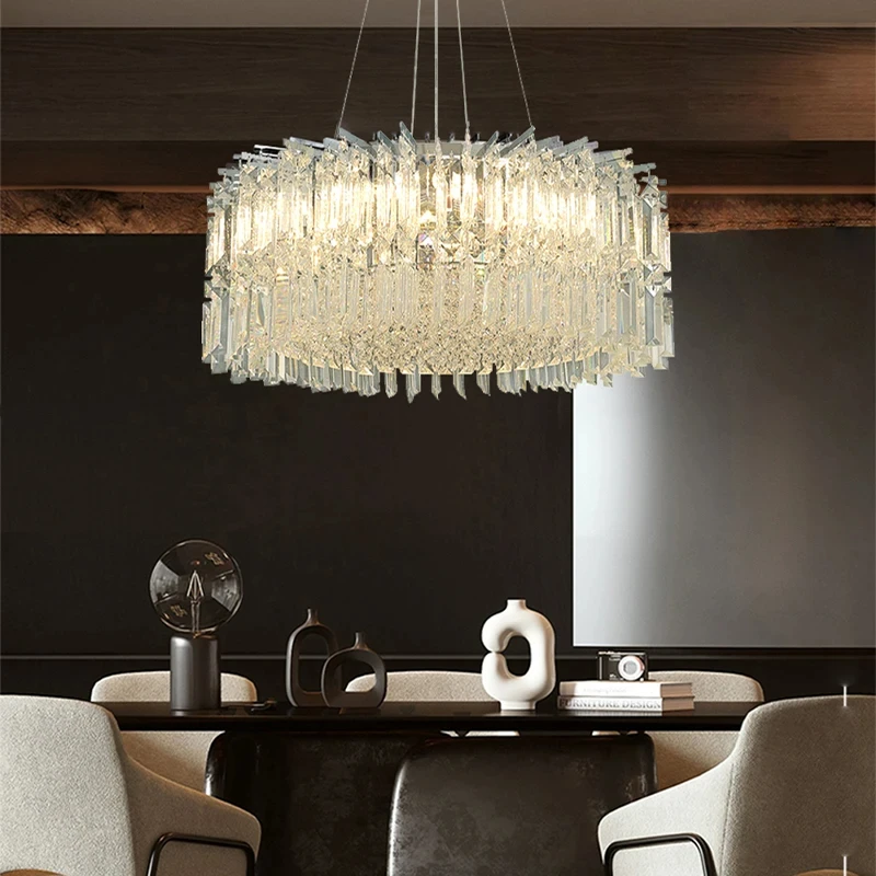 Living room Luxury Crystal Ceiling Chandeliers Modern LED Lustre Chrome Hanging Lamps LEDHome Decoration Lights Home Appliance