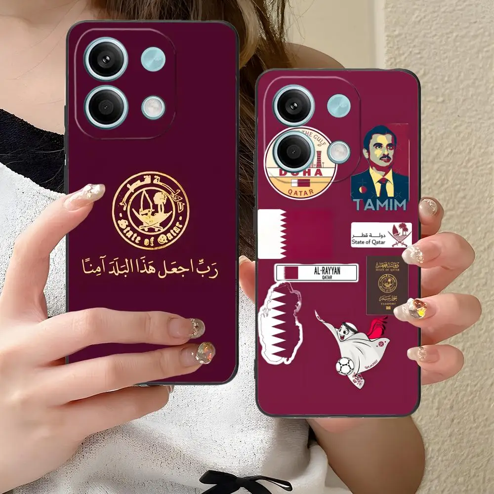 حافظة هاتف محمول بعلم قطر لهاتف Xiaomi Redmi Note 14 13 12 11 S Pro Plus 4G 5G غطاء طباعة ملون للهواتف الذكية الجميلة #5