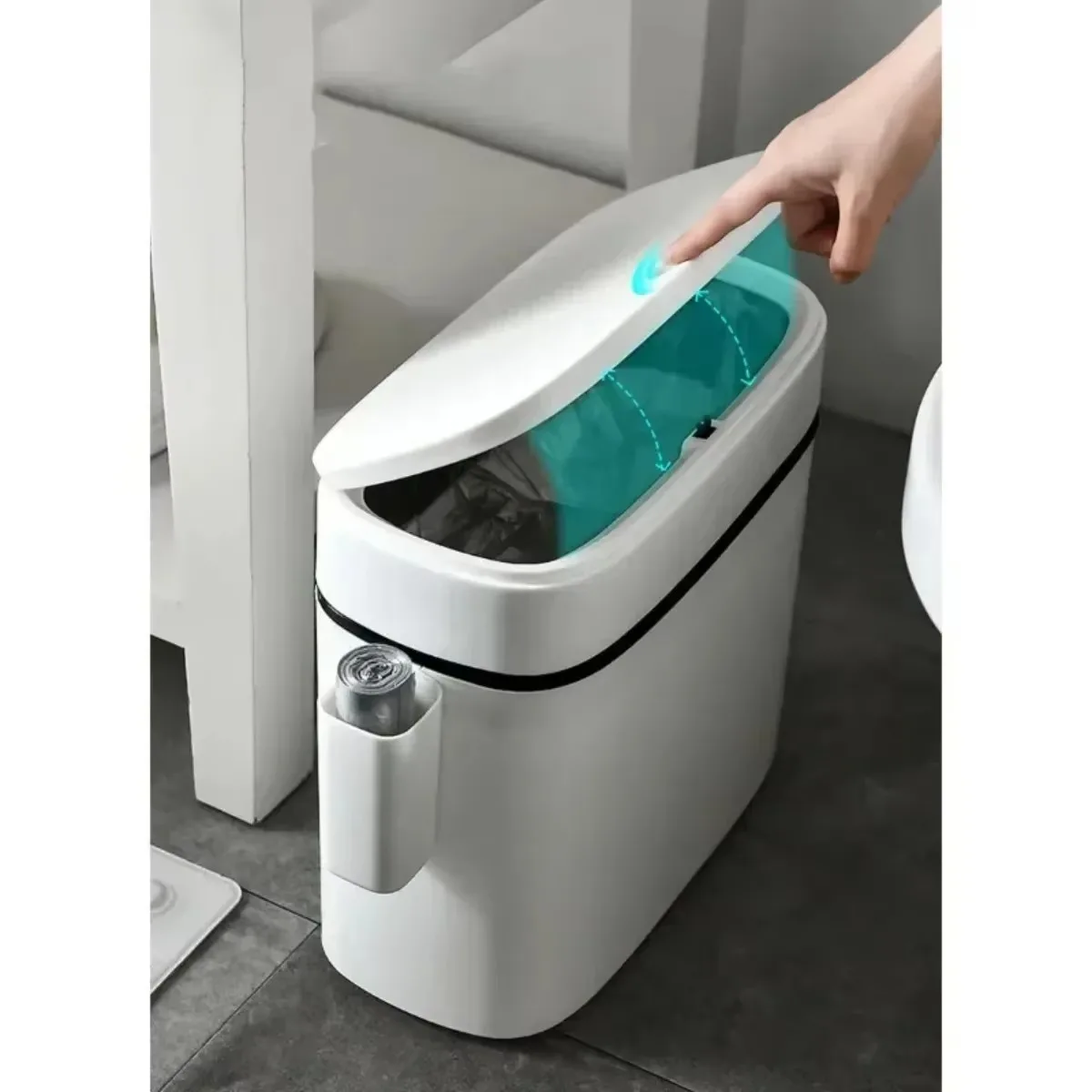 12L Bathroom Waste Bins Press-Type Trash Can Household Waterproof with Lid  Dustbin Storage Box Kitchen Garbage Paper Basket