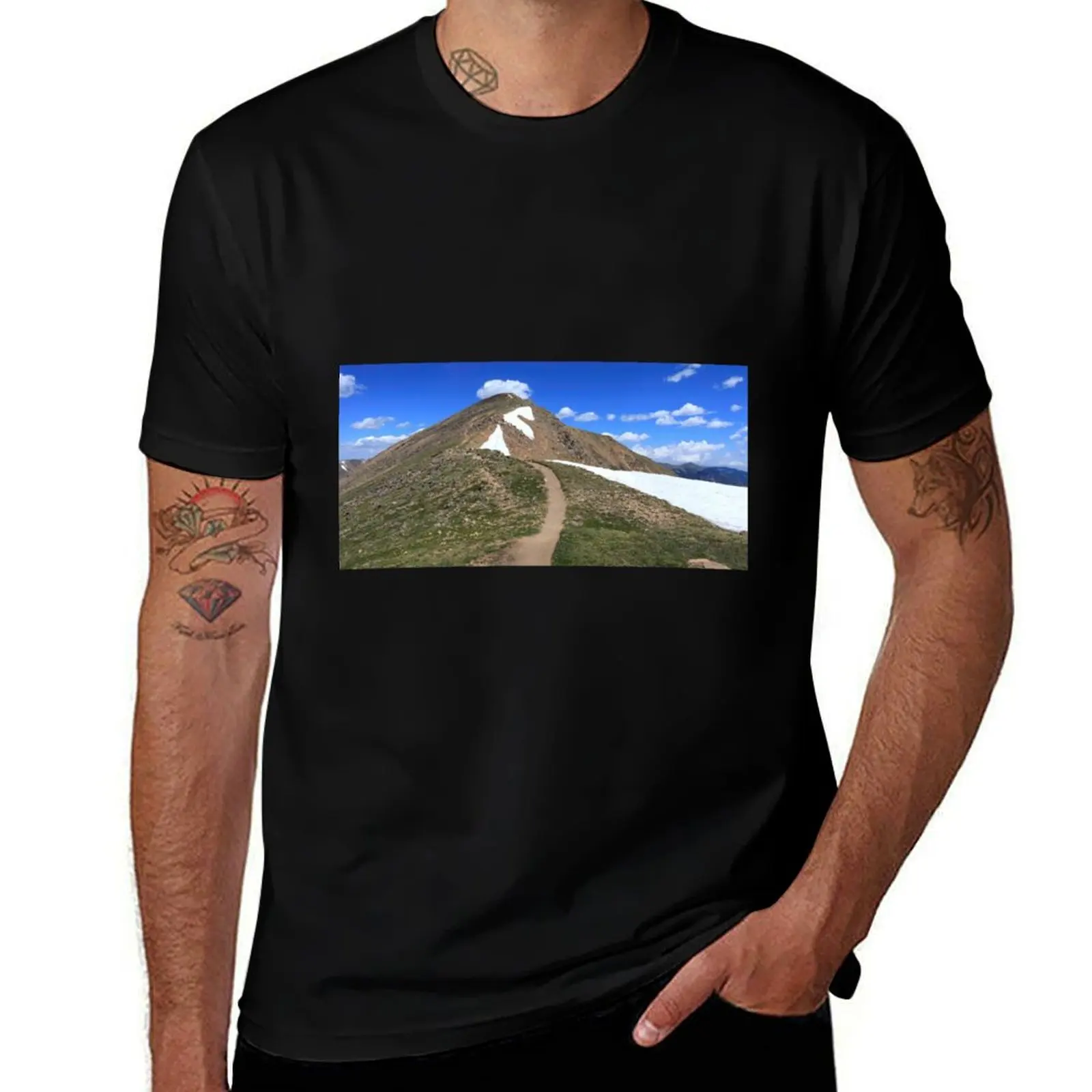 Panoramic view of Mount Sniktau II T-Shirt Basic Solid Color Casual Tee Shirt T-Shirt