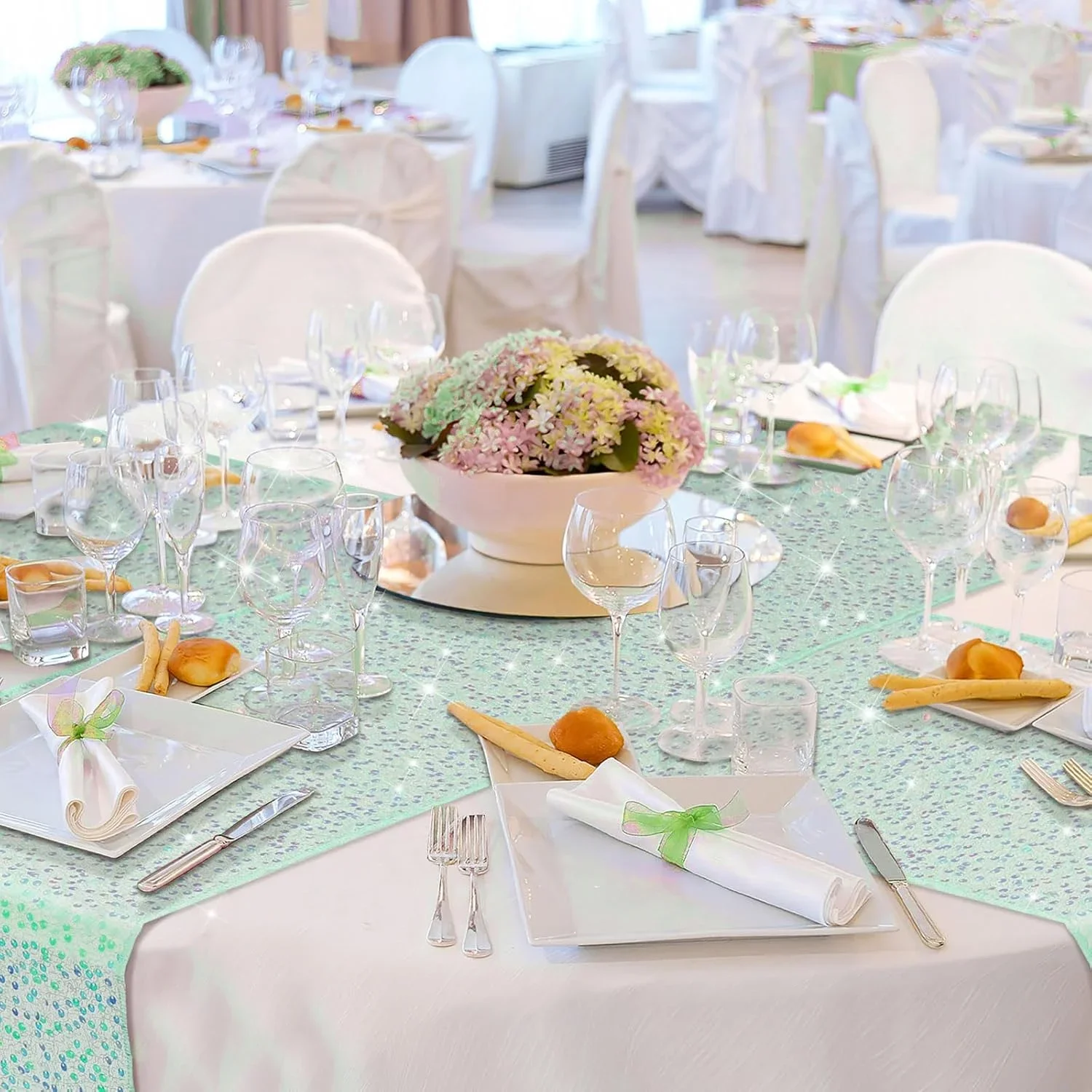 عيد الميلاد الترتر الجدول عداء قزحي الألوان الجدول عداء حورية البحر حزب الجدول عداء لحفل زفاف عيد ميلاد ديكور