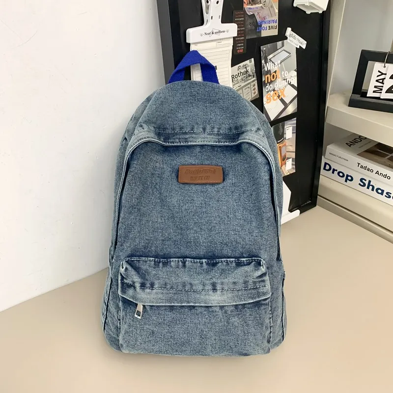 High-quality Denim Ladies Backpacks New Women Schoolbags 2024 Spring Youth Laptop Backpacks Travel Bag Mochilas De Mujer