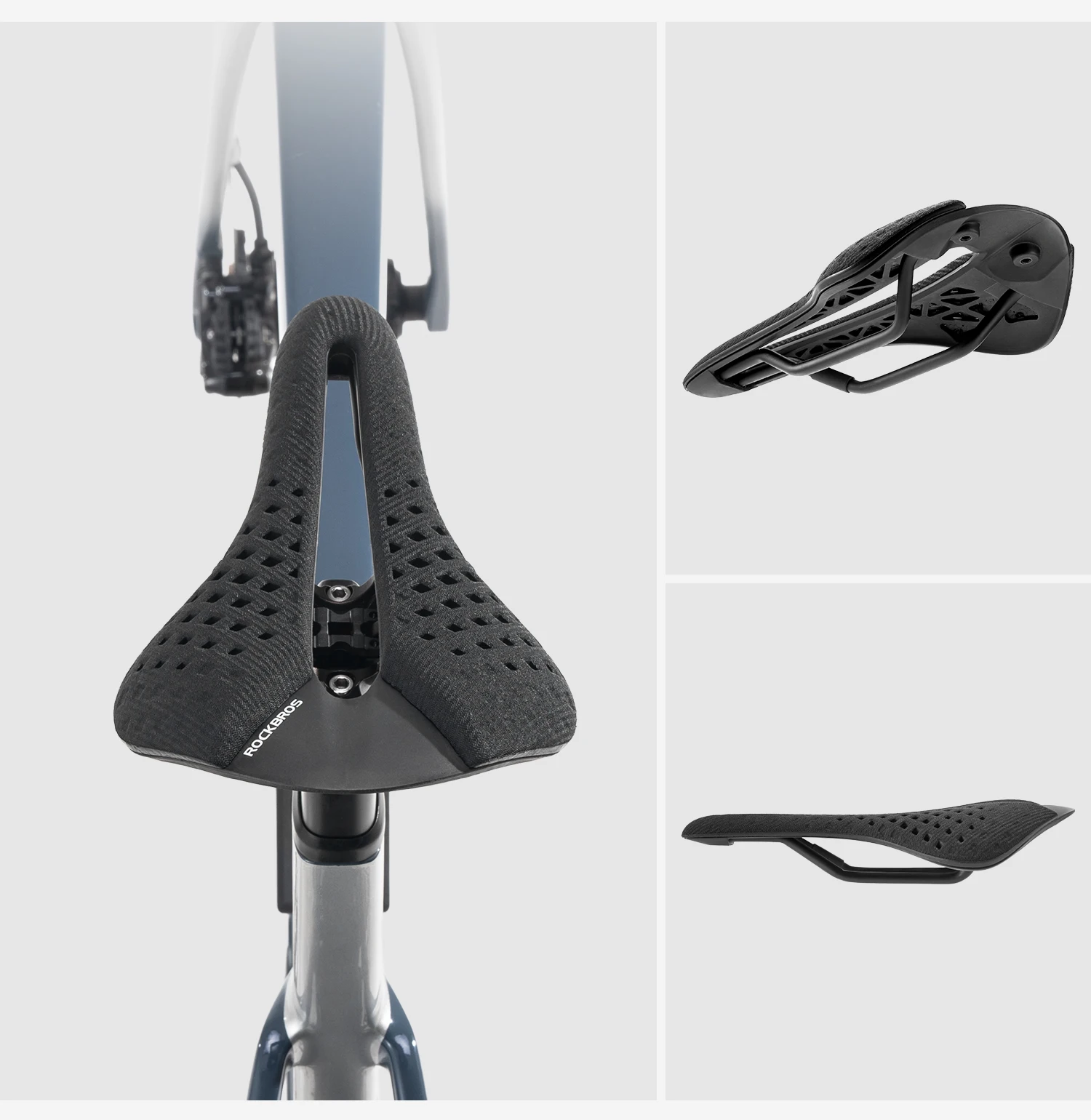 ROCKBROS Carbonfaser-Fahrradsattel Leichter Hohler Atmungsaktiver Fahrradsitz Regenfester MTB Rennrad Faltrad Fahrradsattel – Detail 3