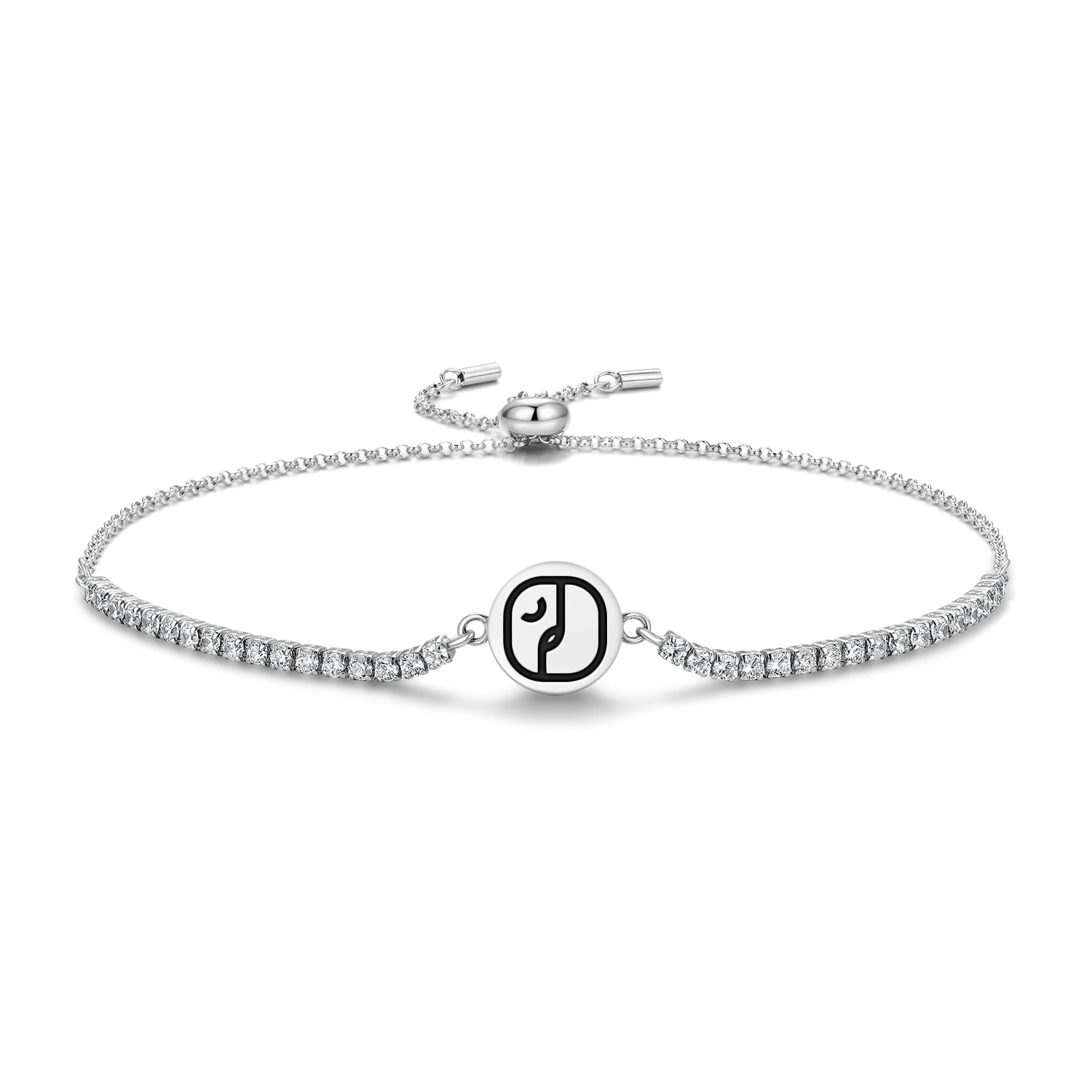 

Mayan Kimi Bracelet 925 Sterling Silver Symbol Adjustable Tennis Zircon Chain for Women Jewelry Trendy