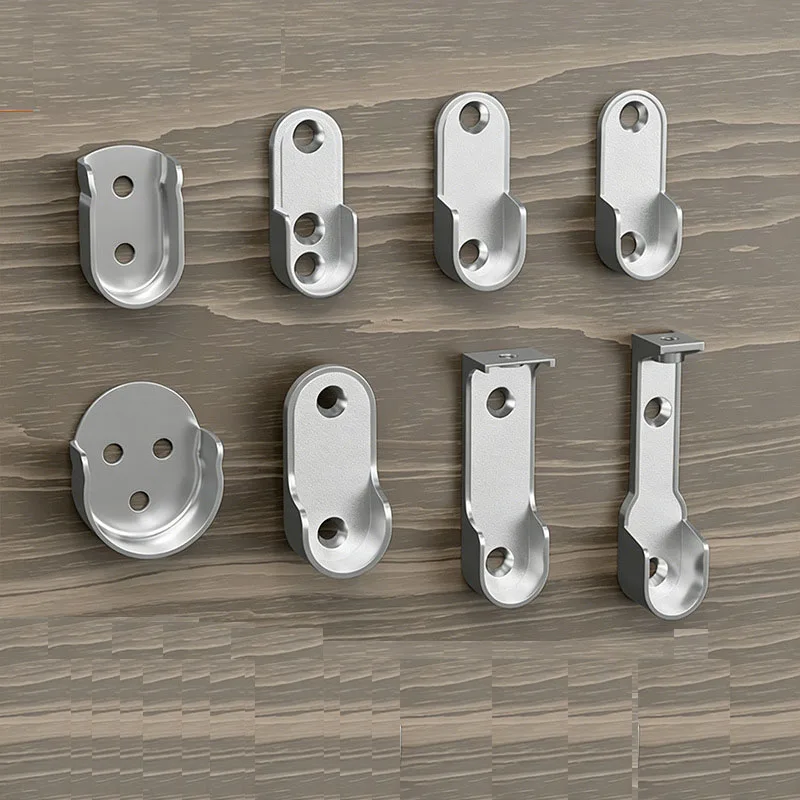 Zinc Alloy Thickened Wardrobe Hanging Rod with Flange Base Wardrobe Accessories Furniture Hardware Inner Bottom Support