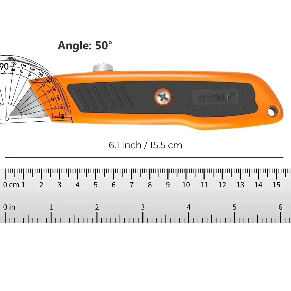 2 Pack Utility Knife, Heavy Duty Box Cutter Retractable Knife, Razor Knife Carpet Cutter