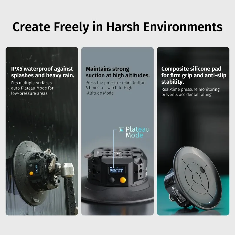 TILTA Hydra Alien Mini Electronic Suction Cup 6 inch with Baby Pin Manfrotto19mm Rod Dovetail Hydra M25 Mounting Bracket HDA-T15
