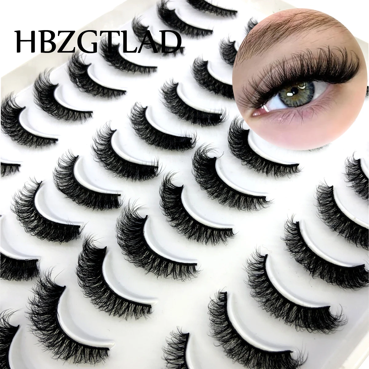 Nouveau 20 paires de cils oeil de chat cils de vison 3D naturels Volume moelleux faux cils de vison sans cruauté cils vaporeux maquillage Cilios