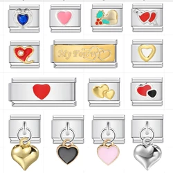 2024 new Y2k Italian Charm Bracelet Stainless Steel Chain Links Hearts Love Lover forever couple gift Valentine day DIY Wedding