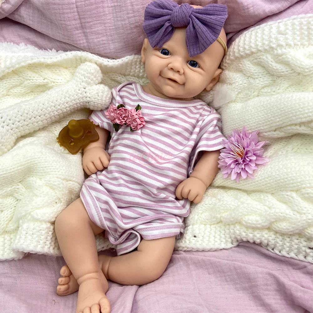 

17"Full Body Silicone Reborn Baby Doll Waterproof Soft Real Touch Lifelike Toy for Anxiety Relief & Collection