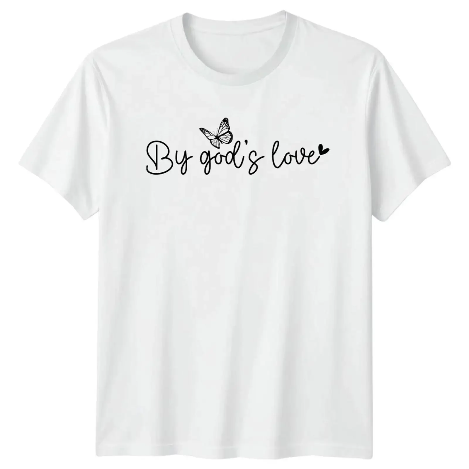 By Gods Love T-Shirt Christlicher Glaube Religion Muttertag Geschenk für Sie und Ihn Vintage Washed Homme Stretched