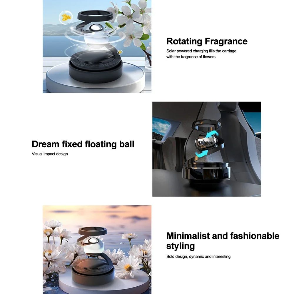 Solar Car Air Freshener Supplies Rotation Ornaments Flavoring Perfume Deodorant Diffuser Automobiles Interiors Accessories