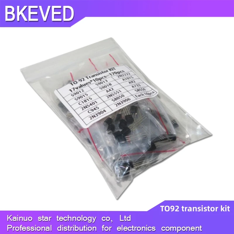 17values*10PCS=170PCS TO-92 Transistor Kit S9012 S9013 2N2222 S9015 S9018 A1015 C1815 A42 A92 2N5401 2N5551 A733 C945 S8050