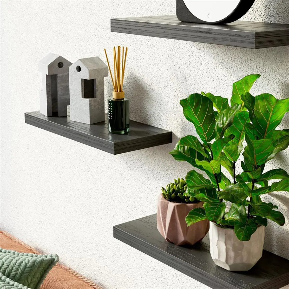 A75K Floating Shelves for Wall,16In Wood Wall Shelf for Room Decor/Storage/Display,for Bedroom,Bathroom,Living Room,Kitchen,B