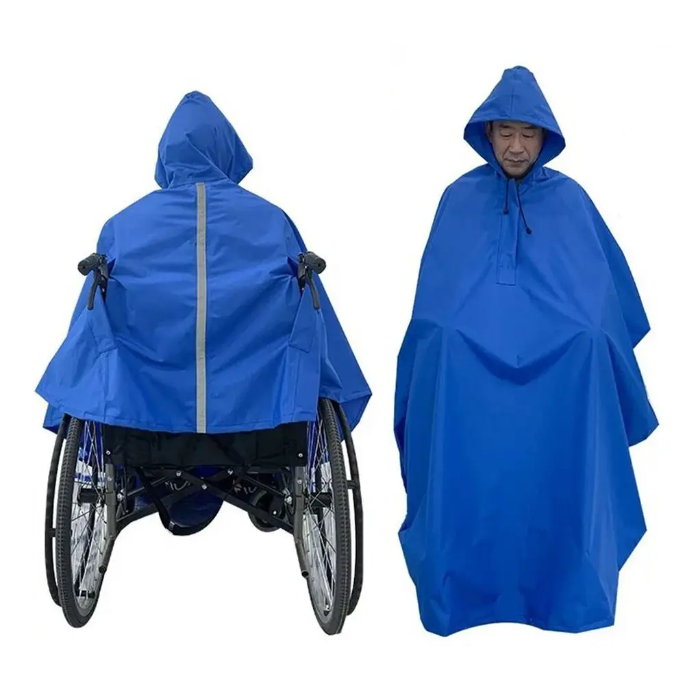 

Reusable Wheelchair Waterproof Poncho Packable Tear-resistant Wheelchair Raincoat Lightweight with Hood