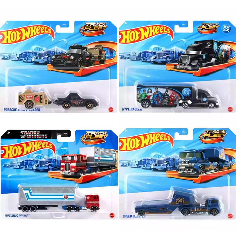 

Genuine Hot Wheels Car Track Fleet 1/64 Diecast Vehicle Transformers Optimus Speed Blaster Nitro Rial Hype Hauler Boys Toys Gift