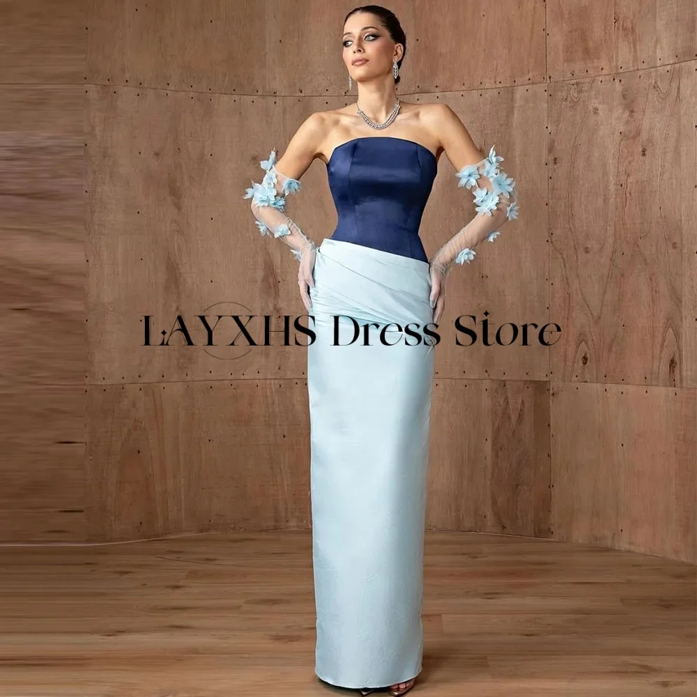 

LAYXHS Темпераментные вечерние платья без бретелек Съемные кружевные платья для выпускного вечера с длинными рукавами и цветочным принтом по индивидуальному заказу فساتين 미 مس