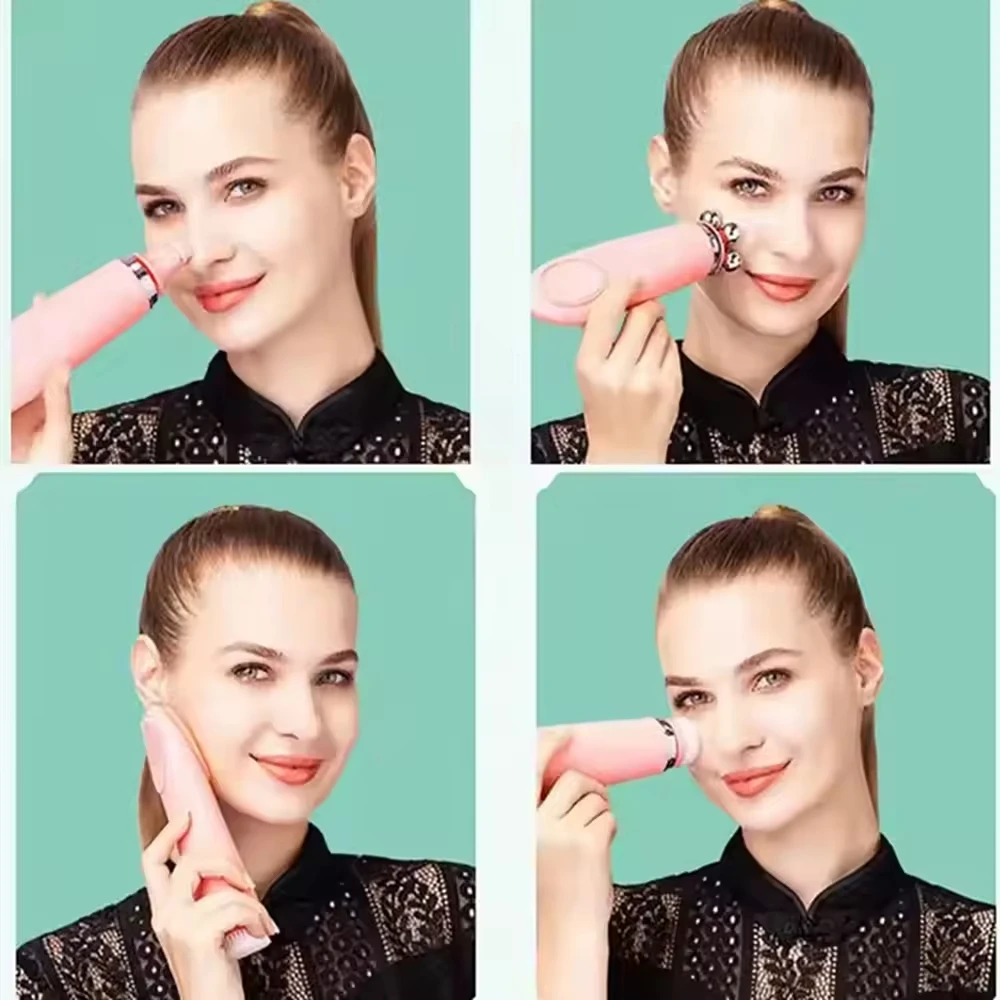 Electric 4 in1 Silicone Blackhead Exfoliating Skin Tightening Massage Home Spa Face Cleaner Care Cleansing Face Brush Cleanser