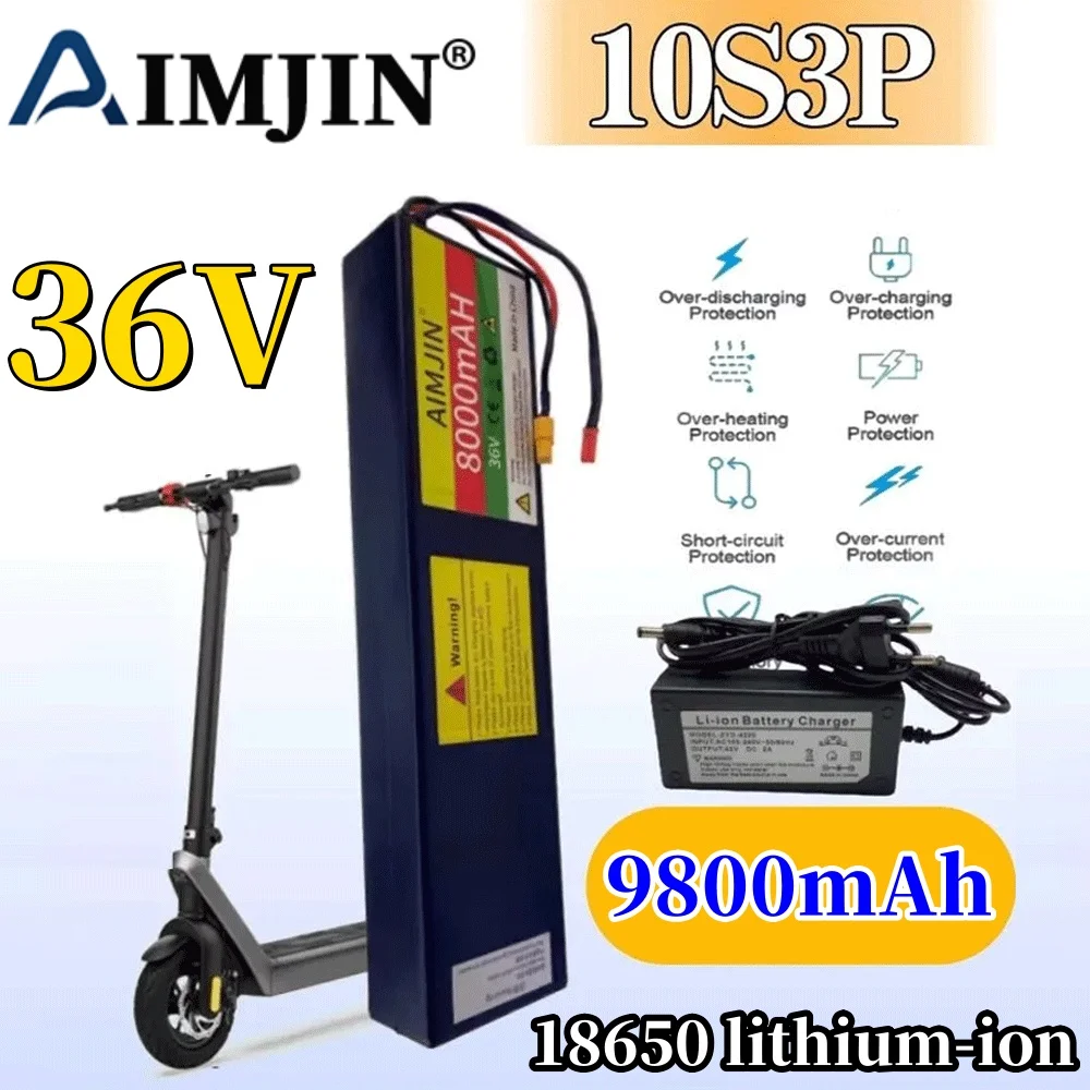 2026 New 36V, 9800mah, 350W, 500W battery pack, suitable for Kugoo high-power batteries