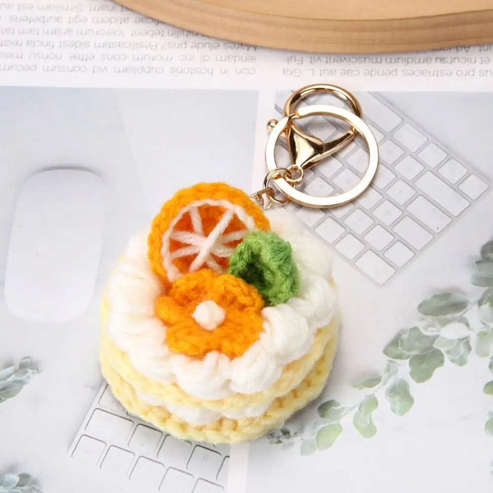 Cute Crochet Keychain Fruit Cake Design Crochet Craft Donut Keychain Knitting Craft Sweet Design Knitting Cake Keyrings