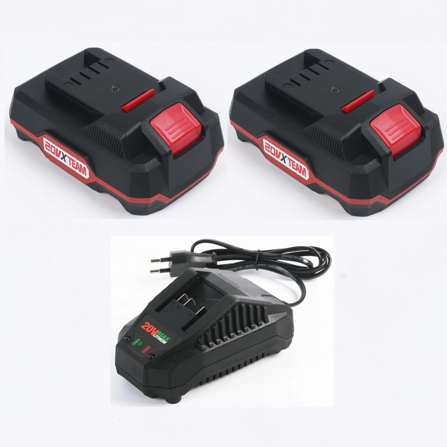 2Packs 20V 2.5Ah Li-Ion Akku, 1Pack 2.4A Charger for Parkside X 20V Team Series Power Tools for PAP 20 A1, PAP 20 B1