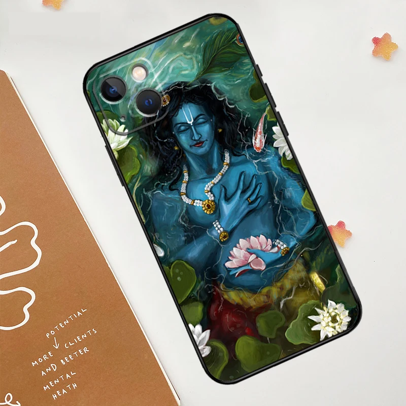 Indian God Lord Krishna Phone Case For iPhone 11 12 13 14 15 16 Pro Max Back Cover For iPhone 13 Mini X XS Max XR Plus