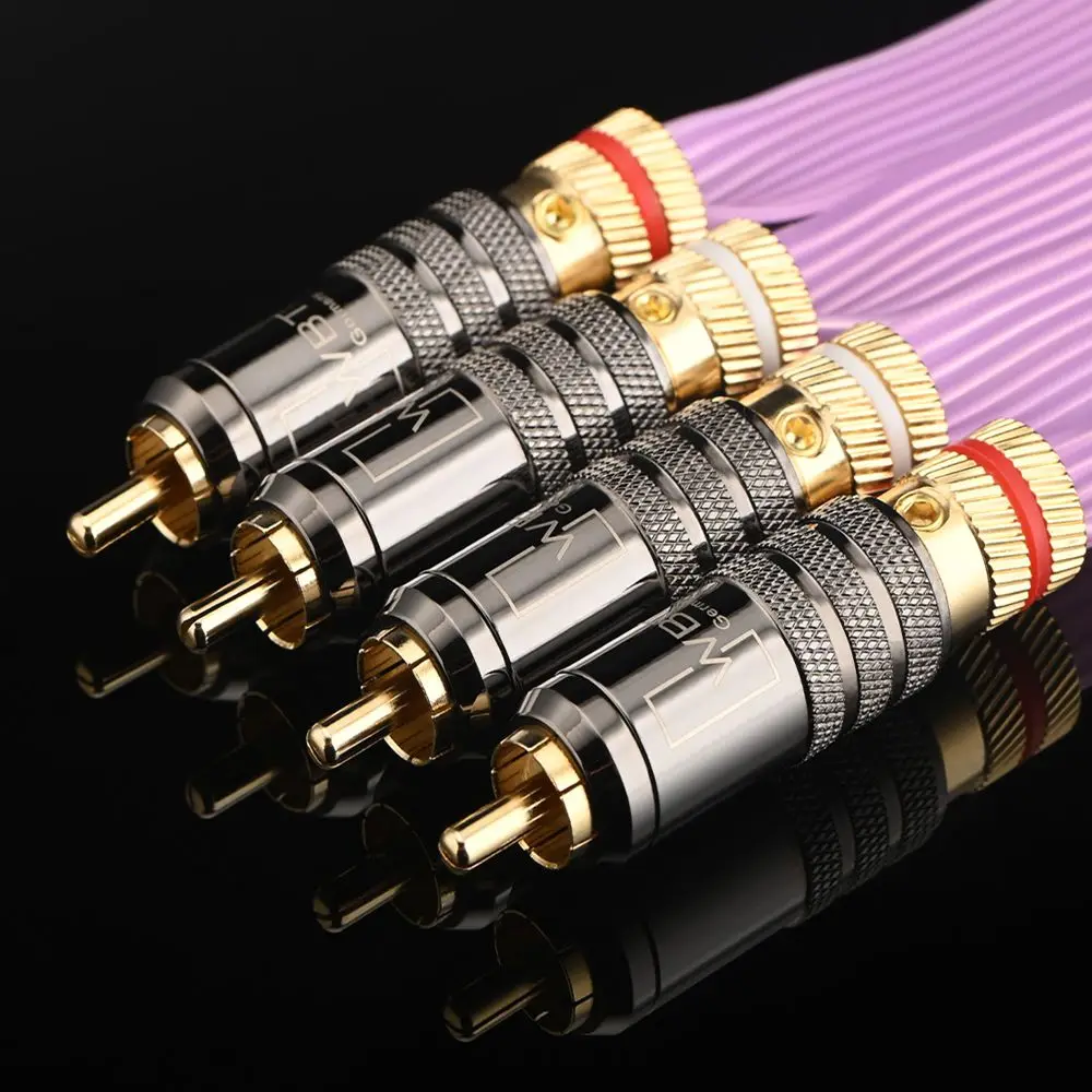 Music ribbon OCC silver-plated wire core hifi rca cable WBT-0144 gold-plated plug amplifier speaker signal line