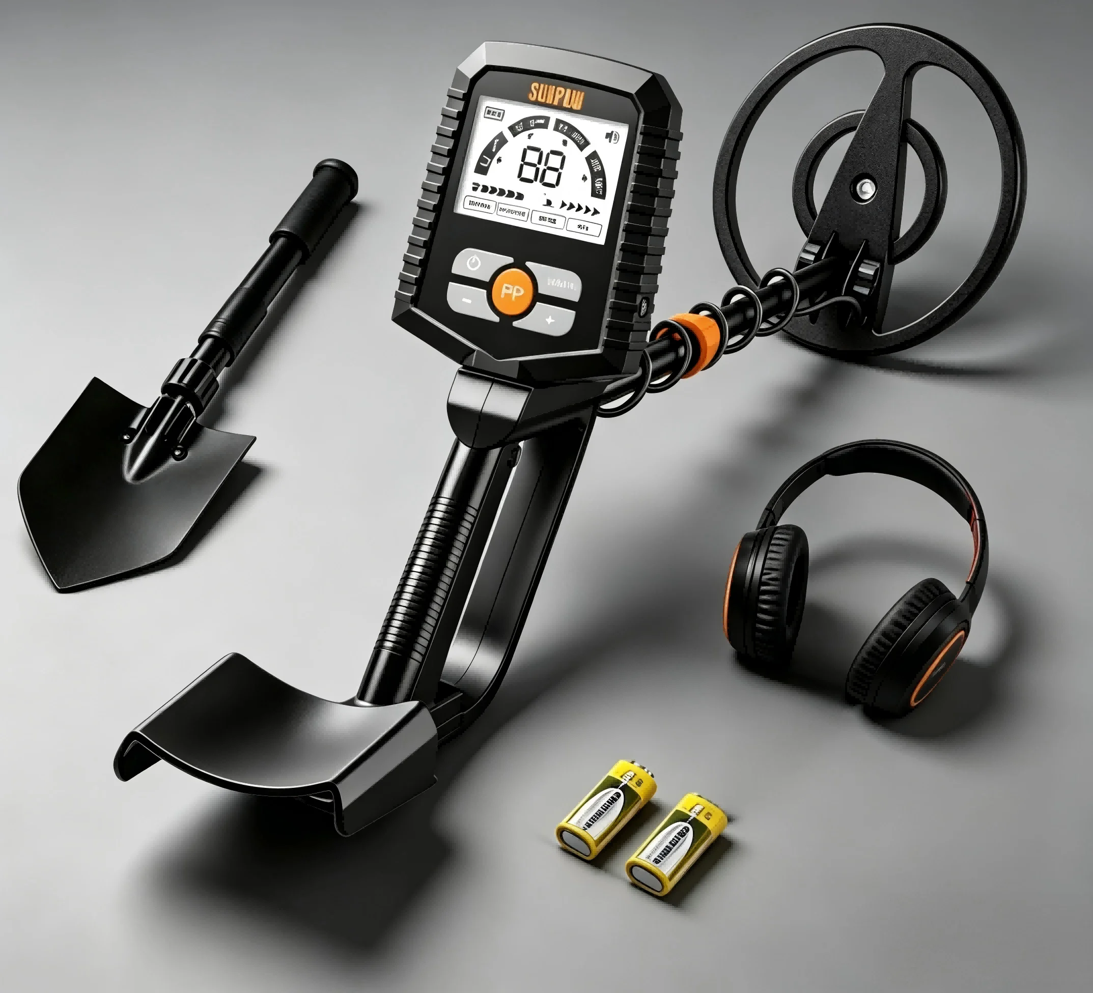 

High Precision Metal Detector 4 Professional Detection Modes Anti-interference Design Large LCD Screen IP68 Waterproof Search Coil Adjustable Height Portable Treasure Finder with Full Accessories for Adults Kids Outdoor Hunting