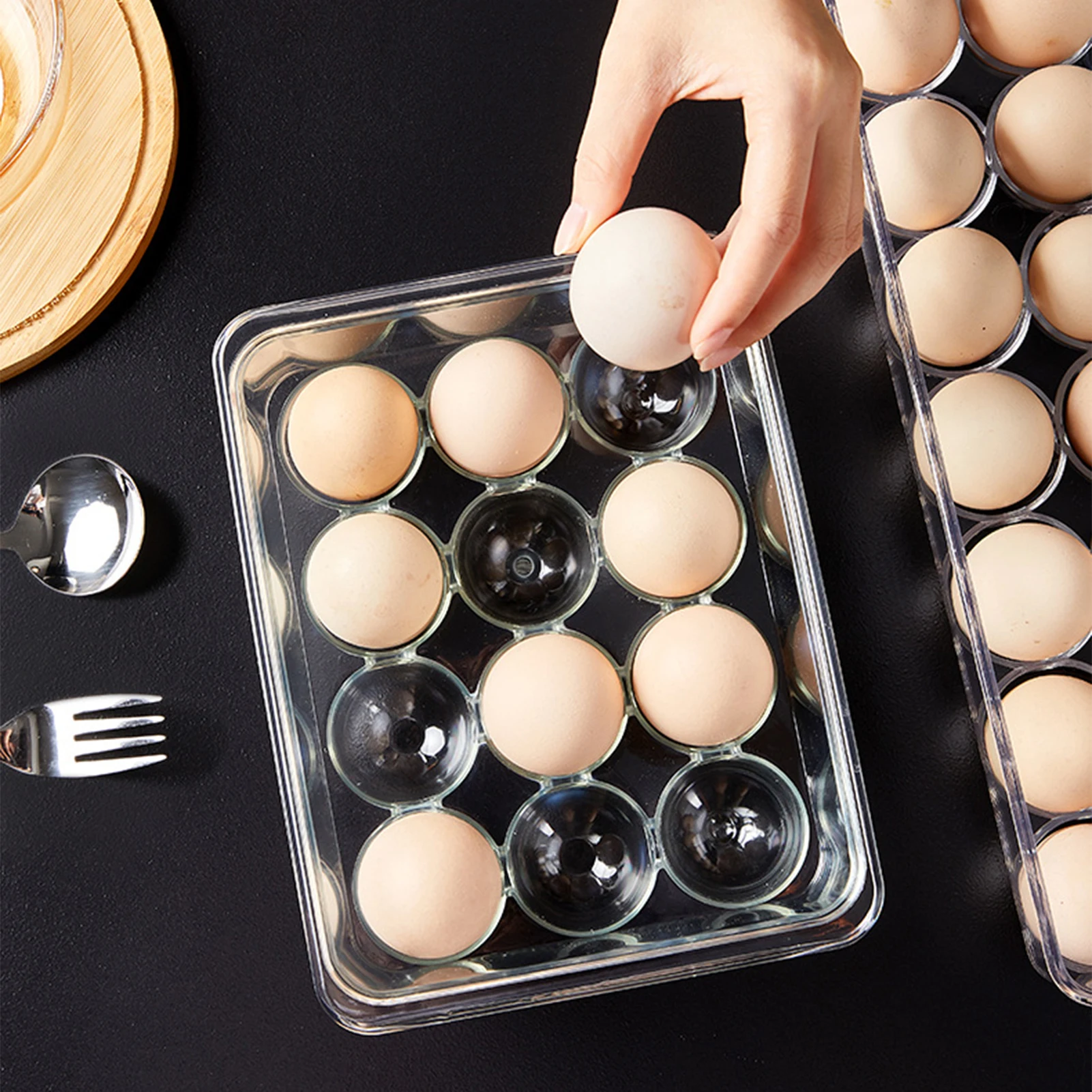 12/14 Grid Egg Storage Rack Refrigerator Duck Ostrich Goose Egg Preservation Compartment Tray Practical Kitchen Storage Tools