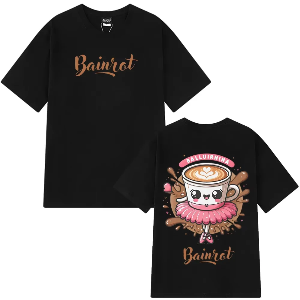 Camisetas divertidas de bailarina Capuchina, camiseta de bailarina Capuchina Brainrot Meme, camisetas informales de algodón de moda de manga corta para hombres y mujeres