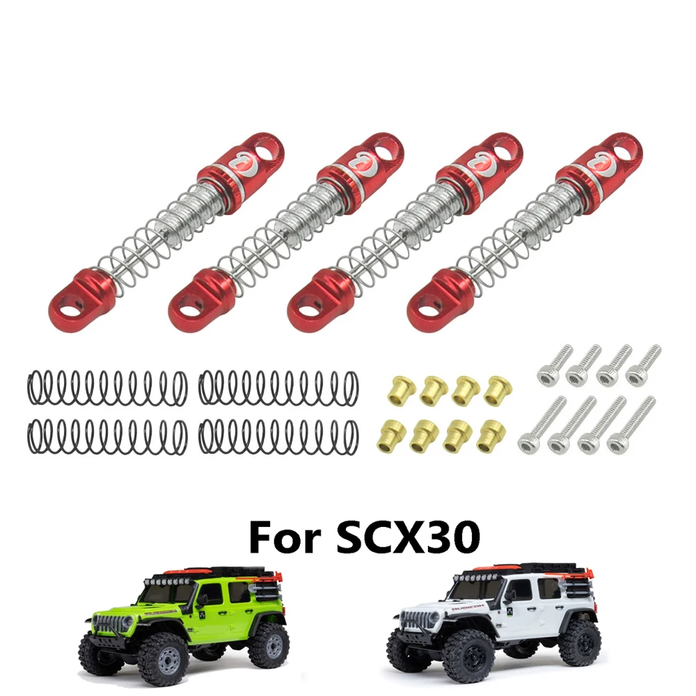 

Aluminum Shock 21.5mm & 25mm 4pcs/set Upgrade Set for 1/30 Axial SCX30 Jeep Wrangler RC Cars Upgrade Parts