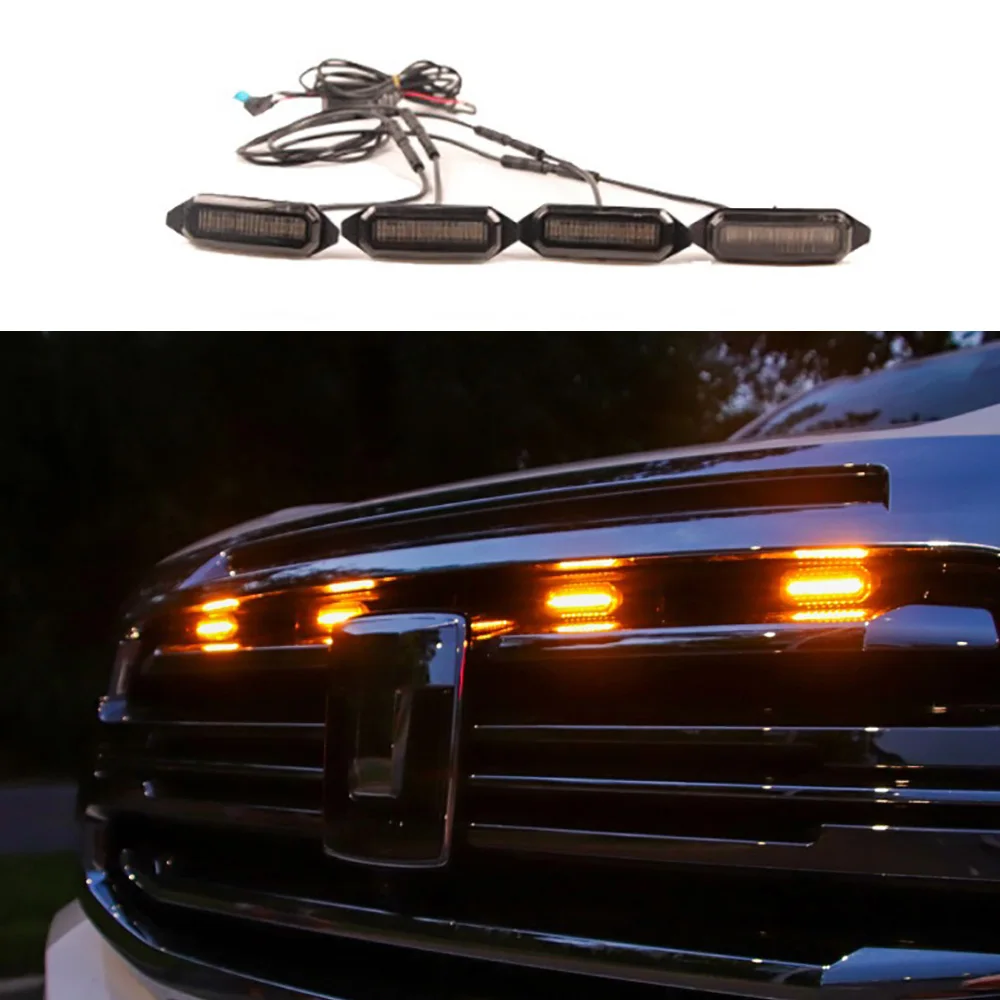 Car Off-road 4x4 Small Yellow Light Of Bumper Grille Medium Mesh LED Spot Light Decoration Modification For 2022-2024 Tank 500