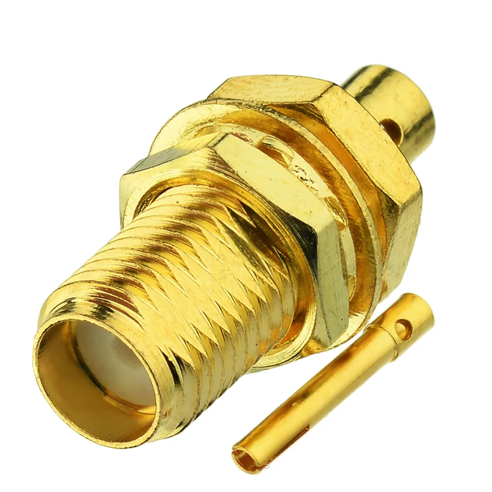 Superbat 10pcs SMA Solder Female Bulkhead RF Coaxial Connector for Semi-rigid Cable .086'' , RG405