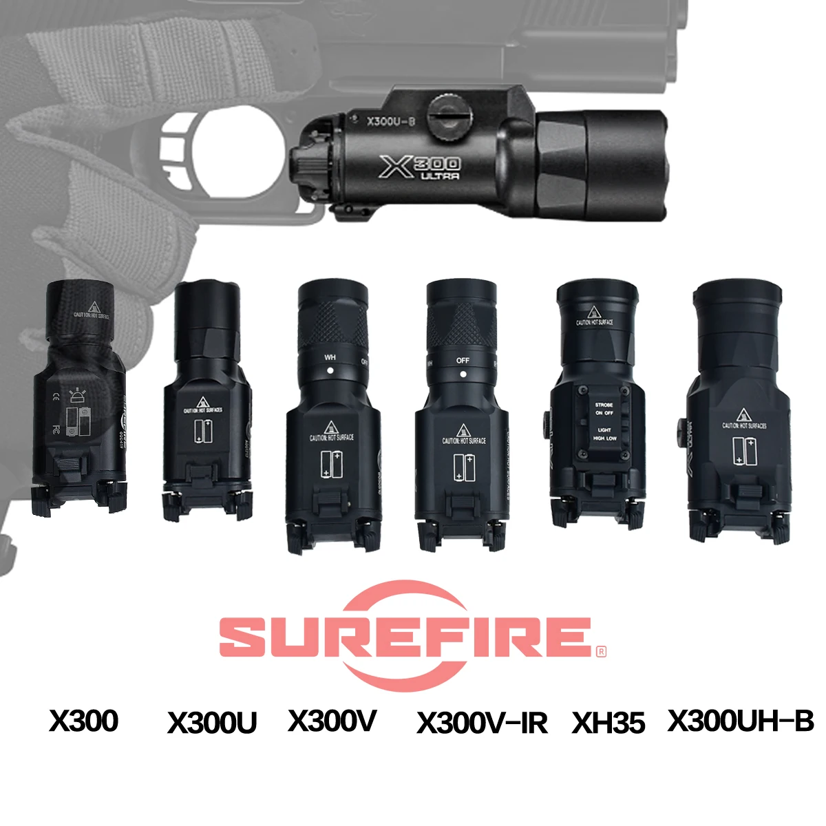 Surefire X300 Ultra XH35 Dual Switch X300V IR SF X300U LED Flashlight for GLOCK 17 19 CZ-75 Tactical Hunting Scout Light Lamp