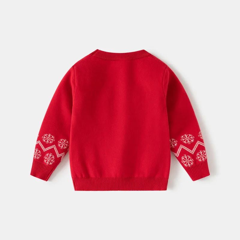 2-8T Toddler Kids Christmas Sweater Reindeer Snowman Print Knit Pullover Top Long Sleeve Children Xmas Warm Knitwear