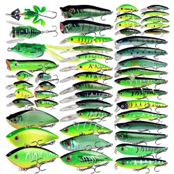 50pcs/lot Almighty Mixed Wobbler Fishing Lures Set 50 Different Model Artificial Bass Carp Hard Baits Crankbaits Swimbait Tackle