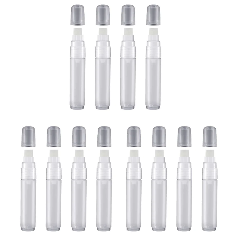 Paquet de 12 stylos à peinture 15 Mm marqueur Permanent acrylique vide stylo marqueur blanc clair pointe Fine marqueurs rechargeables vides-TCE