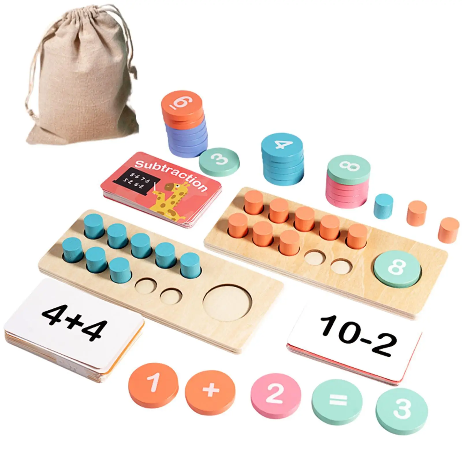 Jouets d'apprentissage des maths Montessori pour garçon et fille, comptage, coordination œil-main, éducation précoce, teaser le cerveau