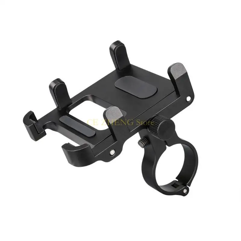 

E56B Universal Motor Bike Bracket Sturdy Durable Anti Shake Metal Phone Holder Fits Phone Black