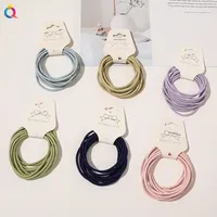 10Pcs Sweet Colorful Elastic Hair Bands High Elastic Hair Rope For Ponytail Thin Hairband Girls Purple Blue Hair Accessories