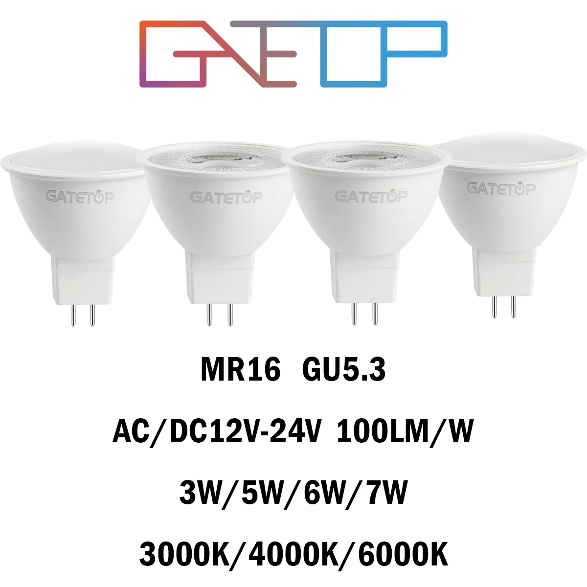 5/10/15/20PCS MR16 LED Spotlight GU5.3 Low Voltage AC/DC12-24V  3/5/6/7W 120/38Degree No Flicker High Lumen for Interiors