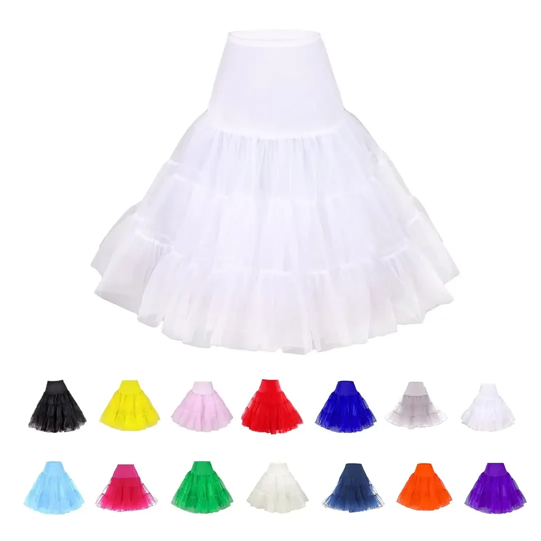 Vintage Petticoat Tulle Skirt Tutus for Women 1950s Underskirt Pink Royal Blue Black White 2025